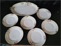 Antique Nippon Serving Tray & Small Plates