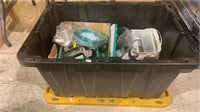 Heavy duty tub with tools, boxes of finishing
