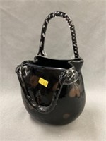 Art Glass Handbag Form Vase