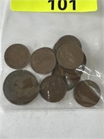14 Canada Cents: 1916(Large), 1921, 1927, 1929(3),