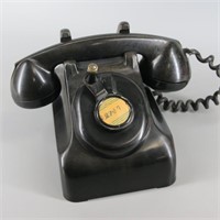 1940's LEICH Black Hand Crank Party Line Telephone