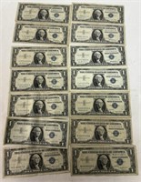 (14) $1 BLUE SEAL NOTES BILLS