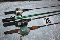 Assorted ~5' Rods w/ Reels