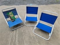 (3) Beach Chairs & Umbrella Clamp