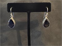 Smoky Topaz Teardrop Dangle Silver Earrings