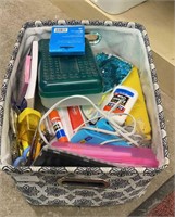 Tote of craft supplies