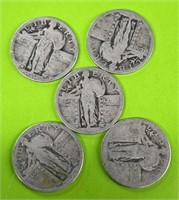 (5) Silver quarters