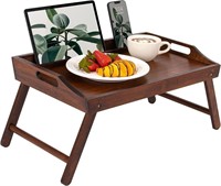 ROSSIE HOME Bamboo Wood Bed Tray  Lap Desk with Ph