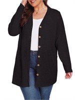 WFF8741  3X Sheer Open Front Knited Cardigan