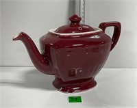 Vtg Hall Burgundy Tea Pot