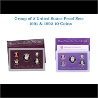Group of 2 United States Mint Proof Sets 1991-1992