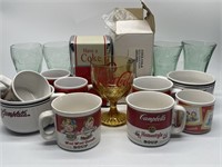 Selection of Coca Cola Mugs, Glasses, and Napkin