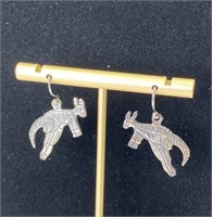 925 Silver Aus. Kangaroo Earrings, Hand Crafted