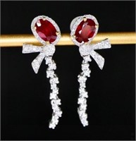 1.2cts Pigeon Blood Ruby 18Kt Gold Earrings