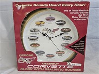Corvette 50th Anniversary Clock with Sounds