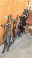 Six iron arm rails, for theater seats, out of the