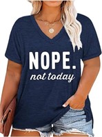 Nope Not Today Tshirt Women Funny Letter Print