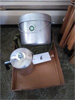Aluminum coffee pot and camp cooking kit