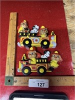 Vintage made in USA kids room decor firefighters