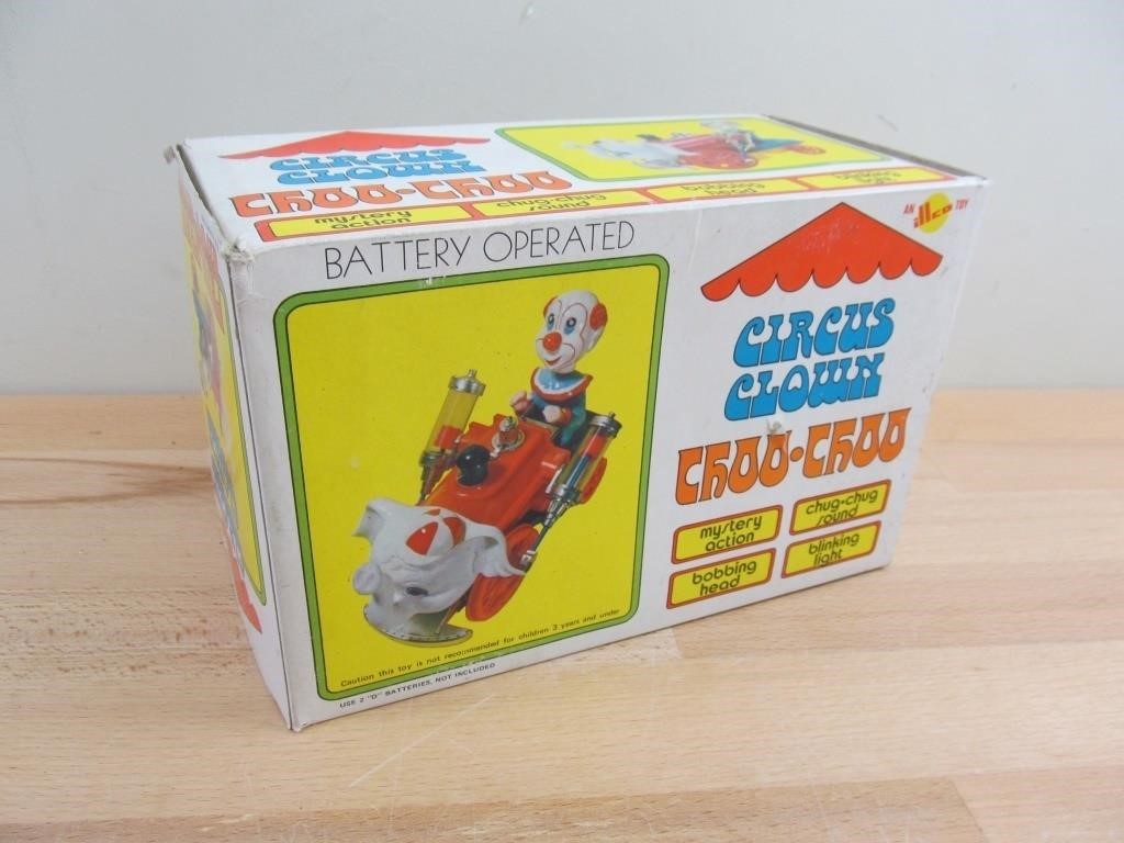 illco Circus Clown Choo Choo Vintage Toy