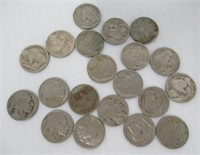 (20) Buffalo Nickels in circulated condition.