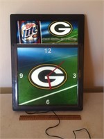 Green Bay Packers Miller Lite Beer Lighted Clock