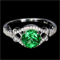 Heated Round Green Topaz 7mm Cz Gemstone 925 Sterl