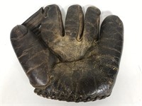 Old leather baseball mitt