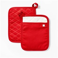 2pk Potholders Dark Red - Figmint