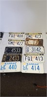 Lot of 10 Vintage Kansas License plates