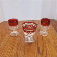 Red & Clear Glassware LOT