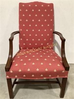 Hardwood Chair W/ Wasp Upholstery