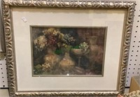 Beautiful matted and framed print of flowers in