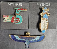 3 Native Ceremonial Spirit Headdress Pins