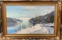 W. Dannerfjord oil on canvas, huile sur toile