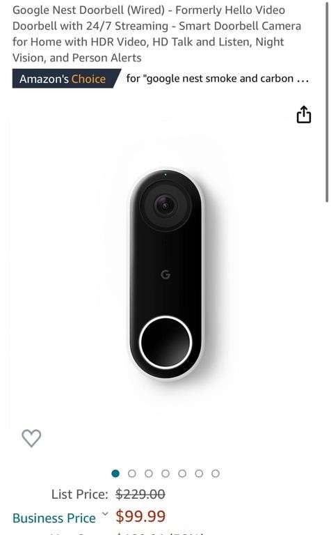Google Nest Doorbell (Wired) NIB
