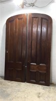 2 Large Curved Wooden Doors T10A
