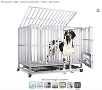 ZuHucpts Heavy Duty Stainless Steel Dog Crate Cage