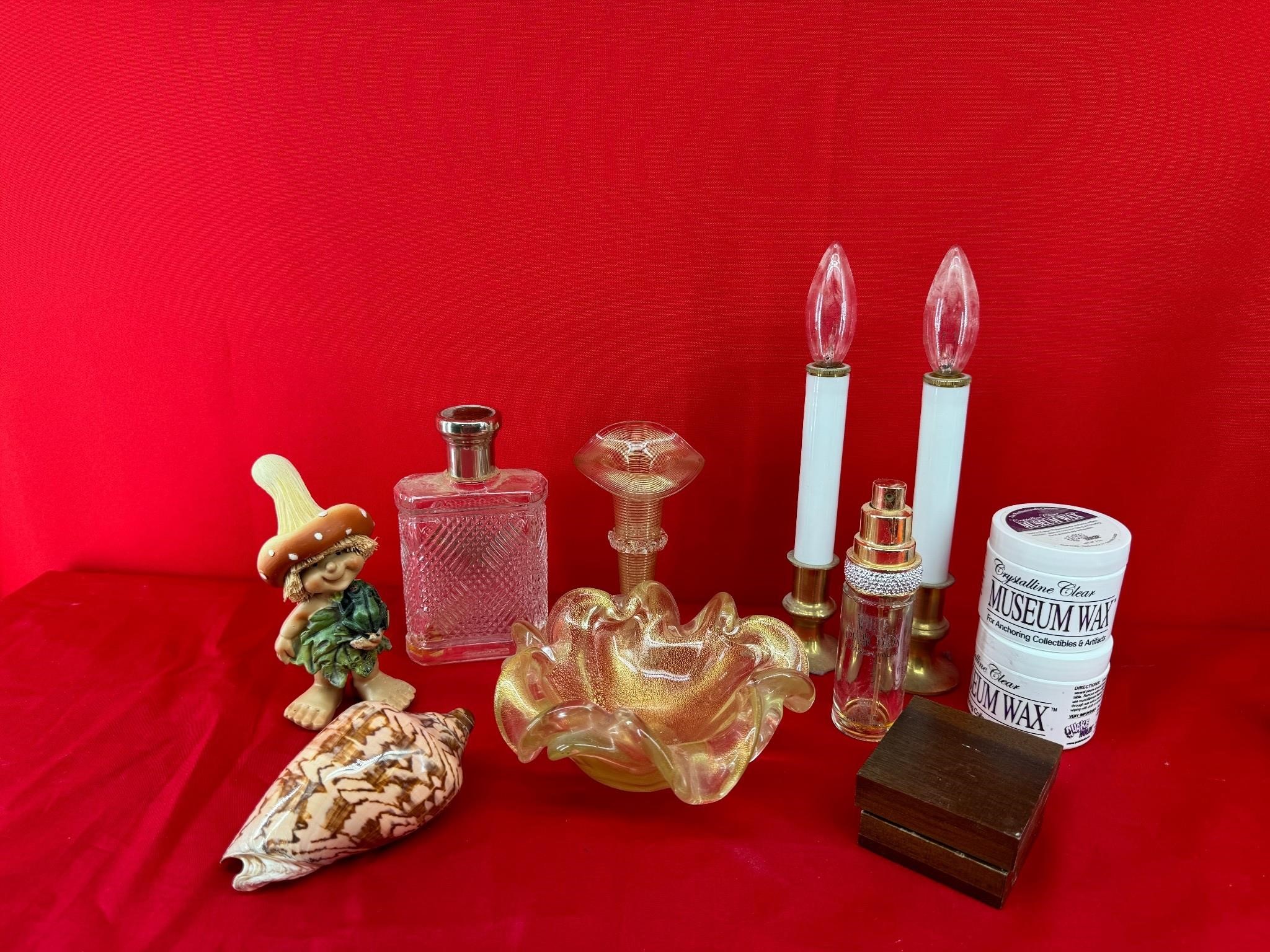Vintage Glass Perfume Bottle, Murano Decorative