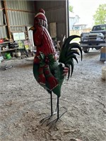 6' christmas rooster- metal