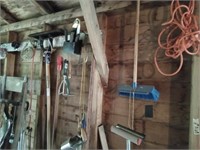 Contents of wall, saws, hand tools extension cord