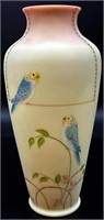 1 Of 2 Beautiful Fenton Burmese Hp 13” Vase By M