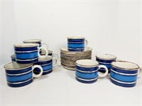 STONEWARE CUPS & SAUCERS - ENGLAND