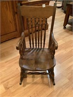 Vtg Childs Wooden Rocking Chair