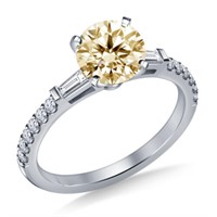 Ladies Sparkling 2 Ct Ice Yellow Moissanite Ring