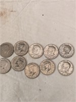 10 - 1972 Kennedy Half Dollars
