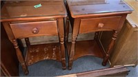 Bed Side Tables (2), solid wood with some wear