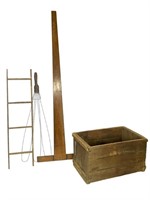 Vintage T-Square - Rug Beater - Mini Ladder -Crate