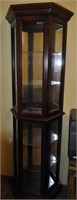 Lighted Wood Curio Cabinet