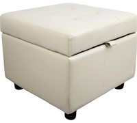 H&B Luxuries Tufted Leather Square Flip Top